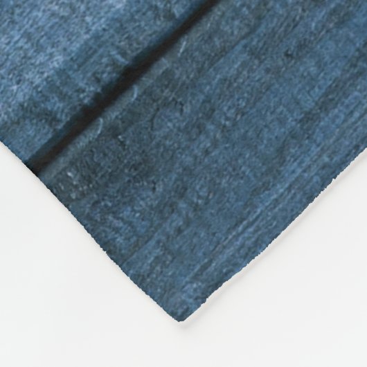 Couverture Polaire 50e anniversaire du Mariage Bois bleu rustique Flo (Coin)