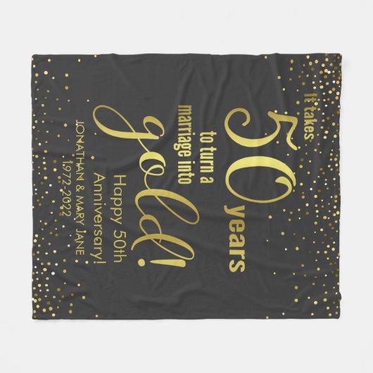 Couverture Polaire 50e anniversaire du Mariage d'or (Devant (Horizontal))