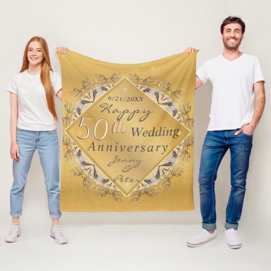 Couverture Polaire 50e anniversaire du Mariage Golden Ochre (En situation)