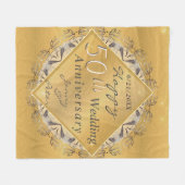 Couverture Polaire 50e anniversaire du Mariage Golden Ochre (Devant (Horizontal))