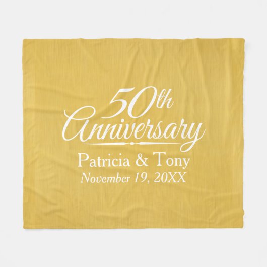 Couverture Polaire 50e anniversaire du Mariage Golden personnalisé (Devant (Horizontal))