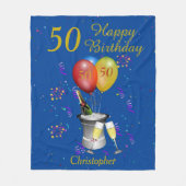 Couverture Polaire 50e anniversaire Fête du vin mousseux Bleu (Devant)