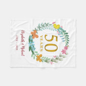 Couverture Polaire 50e anniversaire Golden Floral Butterfly Wreath (Devant (Horizontal))