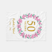 Couverture Polaire 50e anniversaire Golden Floral Rose Wreath (Devant (Horizontal))
