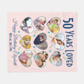 Couverture Polaire 50e anniversaire Heart Photo Collage (Devant (Horizontal))