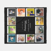 Couverture Polaire 50e anniversaire maman photo Collage Modèle noir (Devant (Horizontal))