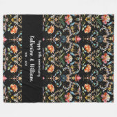 Couverture Polaire 50e anniversaire mariage damas floral (Devant (Horizontal))