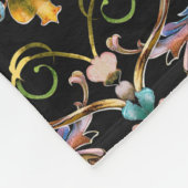 Couverture Polaire 50e anniversaire mariage damas floral (Coin)