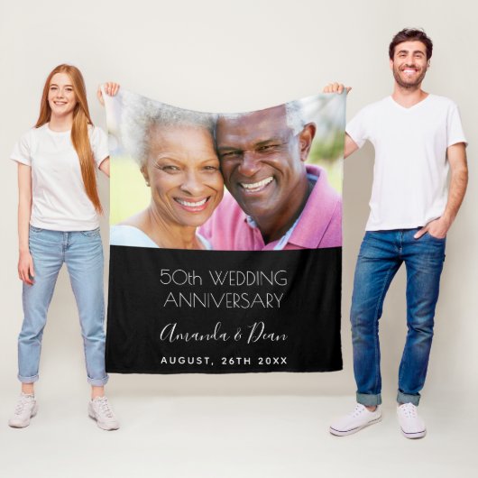 Couverture Polaire 50e anniversaire mariage photo moderne élégant (En situation)