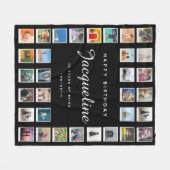 Couverture Polaire 50e anniversaire Modern Chic Photo Collage noir (Devant (Horizontal))