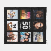 Couverture Polaire 50e anniversaire noir argent photo collage nom (Devant (Horizontal))