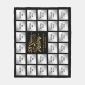 Couverture Polaire 50e Anniversaire Photo Collage Black Gold Nom (Devant)