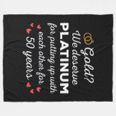 Couverture Polaire 50ème anniversaire de Mariage I - Gold Funny Coupl (Devant (Horizontal))