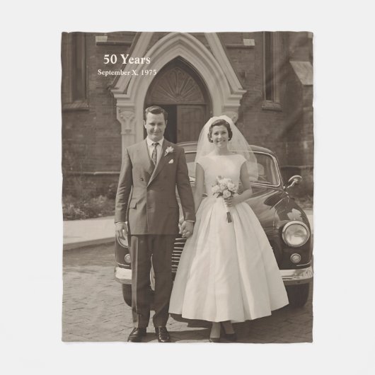 Couverture Polaire 50th Wedding Anniversary Fleece Blanket Photo (Devant)