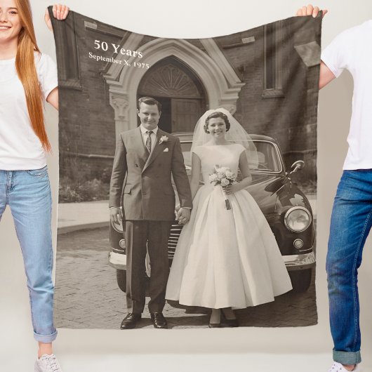 Couverture Polaire 50th Wedding Anniversary Fleece Blanket Photo