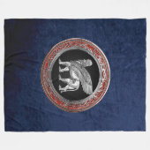 Couverture Polaire [510] Lion ailé assyrien - Lamassu argenté (Devant (Horizontal))