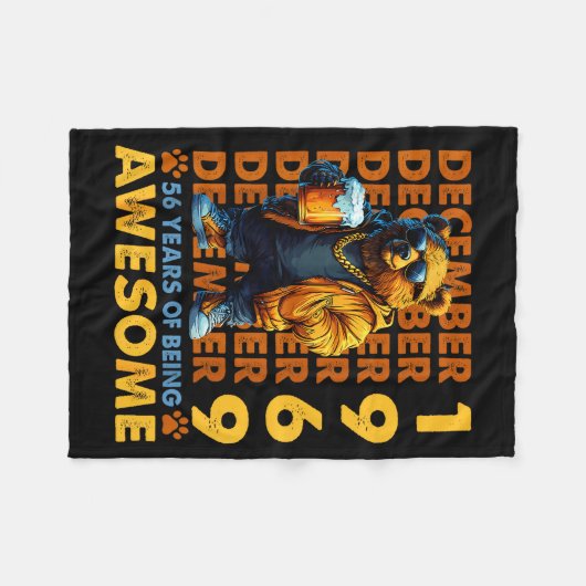 Couverture Polaire 56th Birthday Bear Legends December 1969 56 Years (Devant (Horizontal))