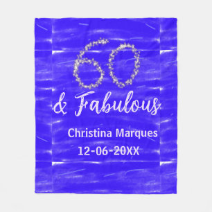 Couverture Polaire 60 & fabuleux anniversaire bleu argent ajouter nom