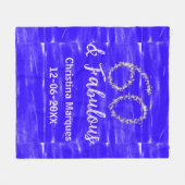 Couverture Polaire 60 & fabuleux anniversaire bleu argent ajouter nom (Devant (Horizontal))