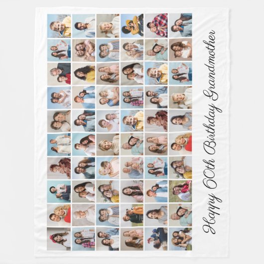 Couverture Polaire 60 Photo Collage Ajouter N'Importe Quel Nom Et Âge (Devant)