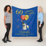 Couverture Polaire 60e Anniversaire Blanche Toison Bleue Champagne<br><div class="desc">Une belle couverture de 60e anniversaire. Le tout est accompagné d'un arrière - plan bleu avec des verres à godets de champagne, des ballons et des confettis en or. Parfait comme cadeau pour célébrer un 60e anniversaire, quelque chose qu'ils peuvent chérir et se débrouiller, peut être customisé en modifiant les...</div>