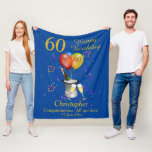 Couverture Polaire 60e Anniversaire Blanche Toison Bleue Champagne<br><div class="desc">Une belle couverture de 60e anniversaire. Le tout est accompagné d'un arrière - plan bleu avec des verres à godets de champagne, des ballons et des confettis en or. Parfait comme cadeau pour célébrer un 60e anniversaire, quelque chose qu'ils peuvent chérir et se débrouiller, peut être customisé en modifiant les...</div>