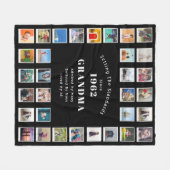 Couverture Polaire 60e anniversaire Collage photo Grand-mère Blanche  (Devant (Horizontal))