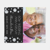 Couverture Polaire 60e anniversaire mariage diamant photo personnalis (Devant (Horizontal))