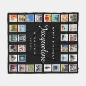 Couverture Polaire 60e anniversaire Modern Chic Photo Collage noir (Devant (Horizontal))