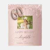 Couverture Polaire 60e anniversaire photo rose or rose amis (Devant)