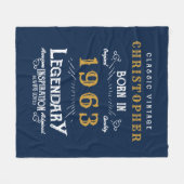 Couverture Polaire 60th Birthday 1963 Ajouter Nom Legend Retro Blue G (Devant (Horizontal))