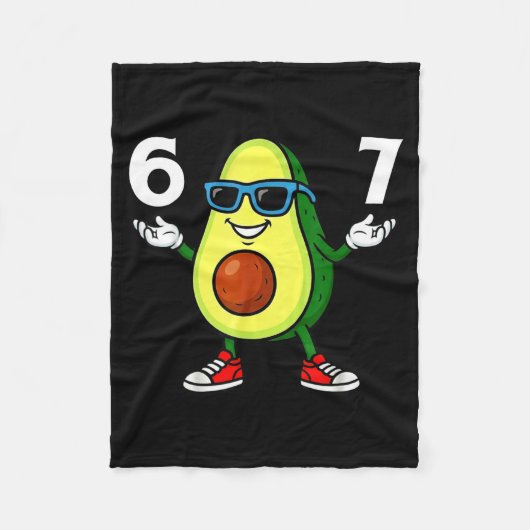 Couverture Polaire 67 Avocado 6 7 Funny Cool Six Seven Meme Cartoon B (Devant)