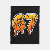 Couverture Polaire 67 Basketball Halftone Meme Gen Alpha Slang Drip S (Devant)