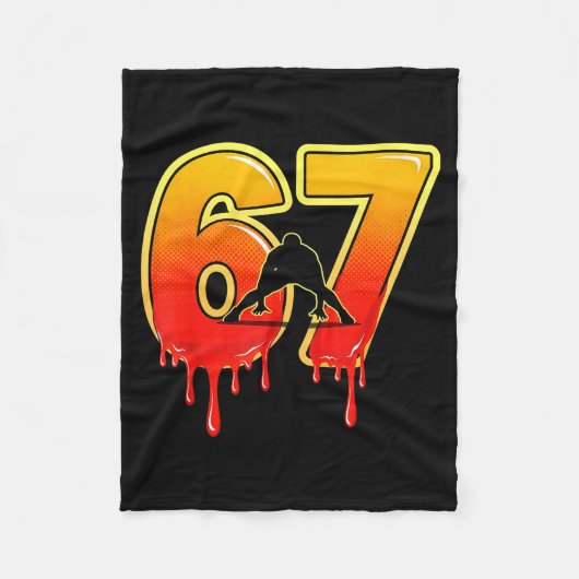 Couverture Polaire 67 Brainrot Youth Wrestling Drip - Funny Kids 67 (Devant)