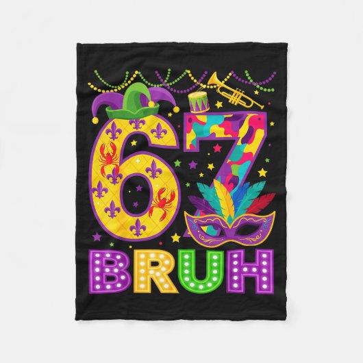 Couverture Polaire 67 Bruh Mardi Gras Funny Carnival 67 Meme Gen Alph (Devant)