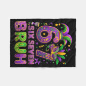 Couverture Polaire 67 Bruh Mardi Gras Jester Mask New Orleans  (Devant (Horizontal))