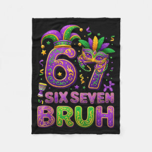 Couverture Polaire 67 Bruh Mardi Gras Masque de Fou de la Nouvelle-Or