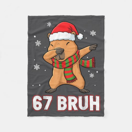 Couverture Polaire 67 Bruh Six Seven Meme Capybara Christmas Kids Boy (Devant)
