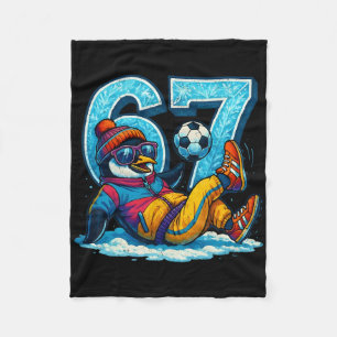 Couverture Polaire 67 Cadeau drôle de foot de pingouin d'hiver _1