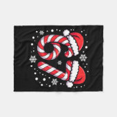 Couverture Polaire 67 Candy Canes Santa  (Devant (Horizontal))