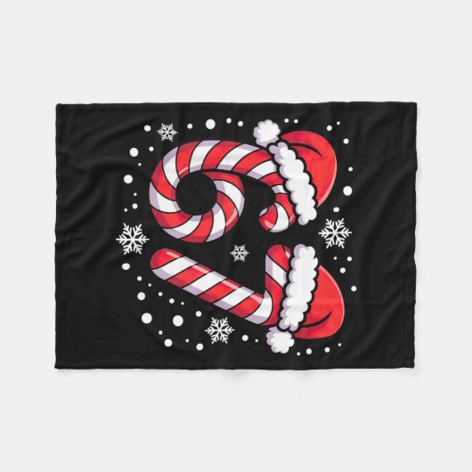 Couverture Polaire 67 Candy Canes Santa  (Devant (Horizontal))