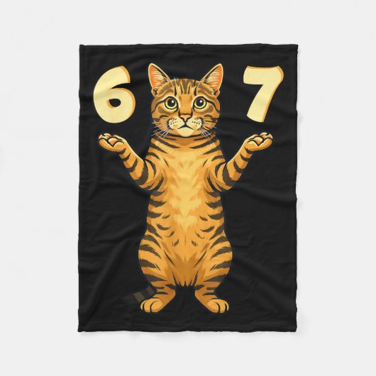 Couverture Polaire 67 Cat Meme Funny Gen Alpha Slang Humor For Teens  (Devant)