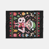 Couverture Polaire 67 Christmas Elf Ugly Sweater Cute 6 7 Meme Xmas B (Devant (Horizontal))