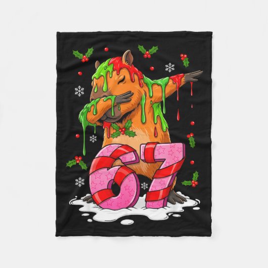 Couverture Polaire 67 Christmas Funny 67 Brainrot Youth Kids Capybara (Devant)