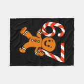 Couverture Polaire 67 Christmas Gingerbreadman Candy Cane 6 7 Meme Xm (Devant (Horizontal))
