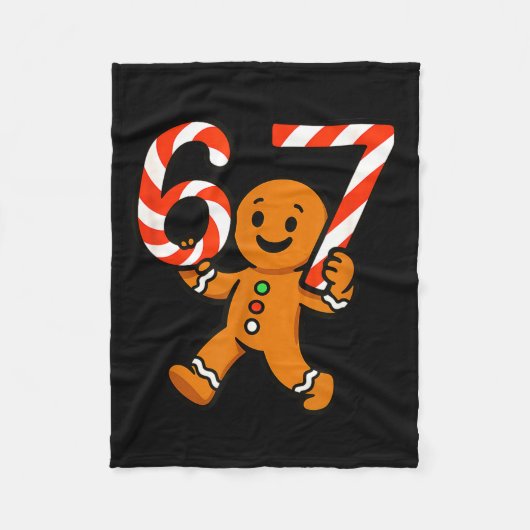 Couverture Polaire 67 Christmas Gingerbreadman Candy Cane 6 7 Meme Xm (Devant)