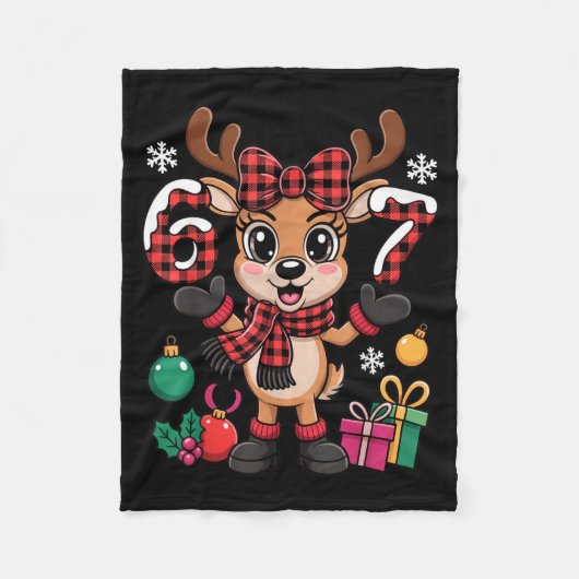 Couverture Polaire 67 Christmas Outfit Women Meme Reindeer Six Seven  (Devant)