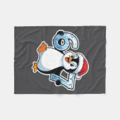 Couverture Polaire 67 Christmas Penguin Santa Hat Birthday Holiday  (Devant (Horizontal))