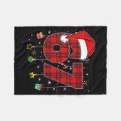 Couverture Polaire 67 Christmas Plaid Santa Hat Funny Family Matching (Devant (Horizontal))