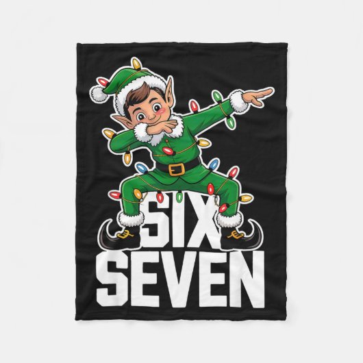 Couverture Polaire 67 Christmas Six Seven 6 7 Meme Funny Dabbing Elf  (Devant)